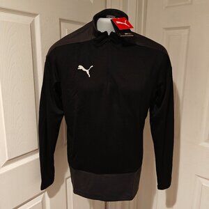 PUMA Team Goal 23 1/4 Zip Top Sweater NWT Men's S Jersey Black Shirt 656476 03